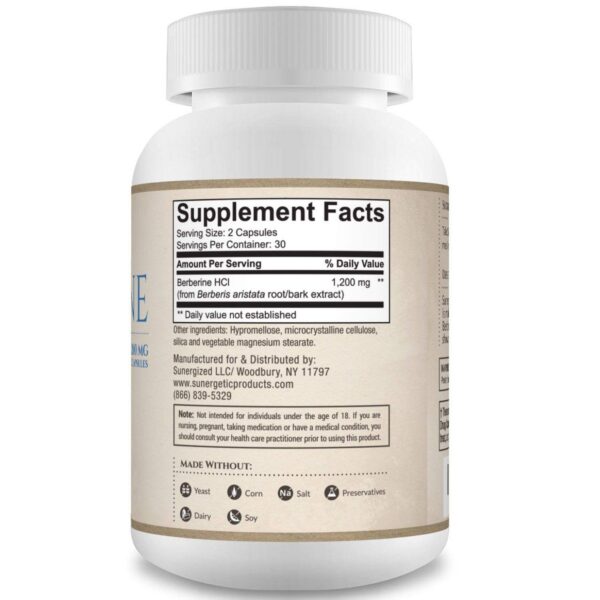 Version 1.0.0 Cápsulas vegetarianas Berberina HCL para apoyo inmunológico y bienestar