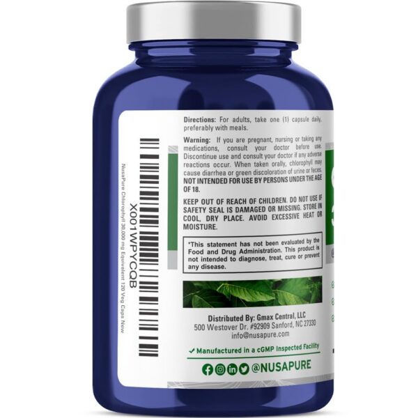 Version 1.0.0 Cápsulas vegetarianas de clorofila no GMO