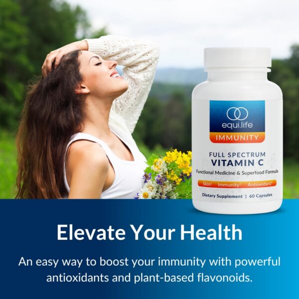 Cápsulas vegetarianas Equilife vitamina C antioxidantes