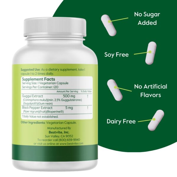 Cápsulas vegetarianas de extracto de Guggul