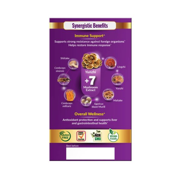 Cápsulas vegetarianas extracto hongos para inmunidad y salud