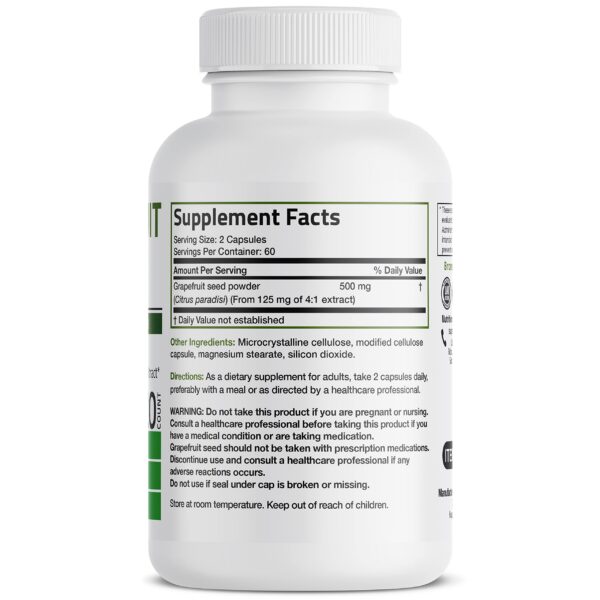 Cápsulas vegetarianas de extracto de semilla de toronja Bronson