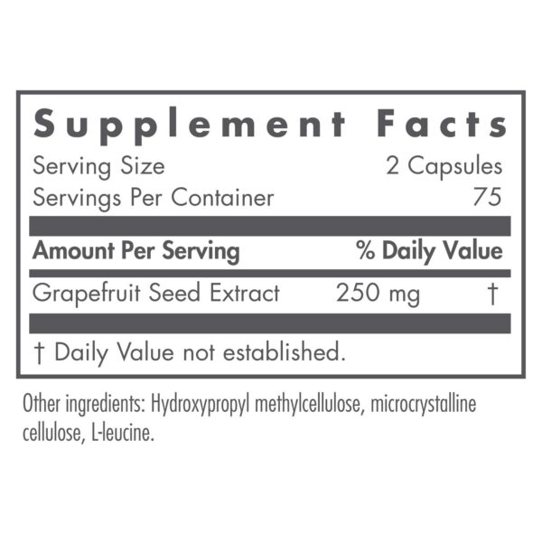 Cápsulas vegetarianas de extracto de semilla de toronja Nutricology