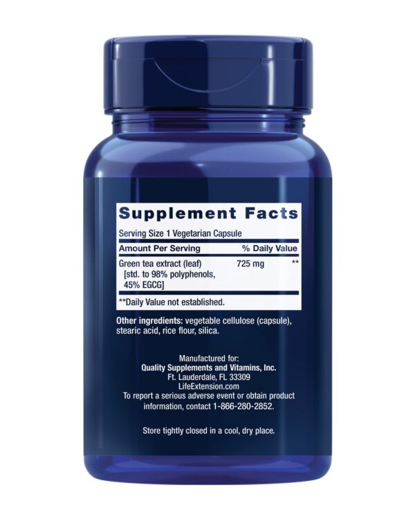 Cápsulas vegetarianas extracto té verde concentrado EGCG