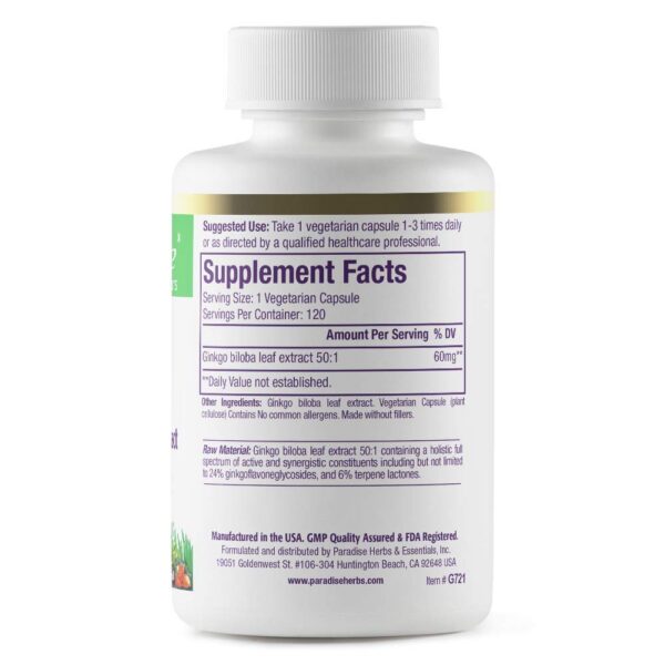 Version 1.0.0 Cápsulas vegetarianas ginkgo biloba Paradise Herbs