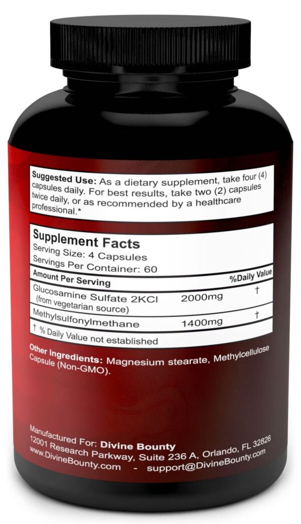 Version 1.0.0 Cápsulas vegetarianas glucosamina con MSM Divine Bounty