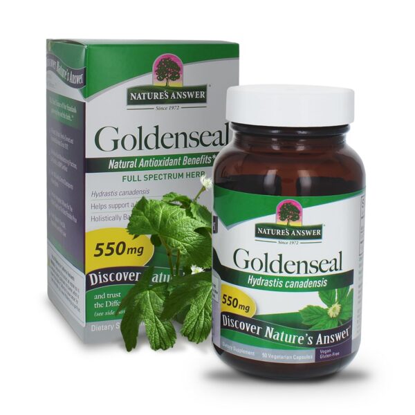 Caja de cápsulas vegetarianas Goldenseal Nature's Answer 50