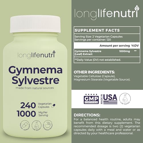 Version 1.0.0 Cápsulas vegetarianas LongLifeNutri Gymnema Sylvestre para cuidado gastrointestinal