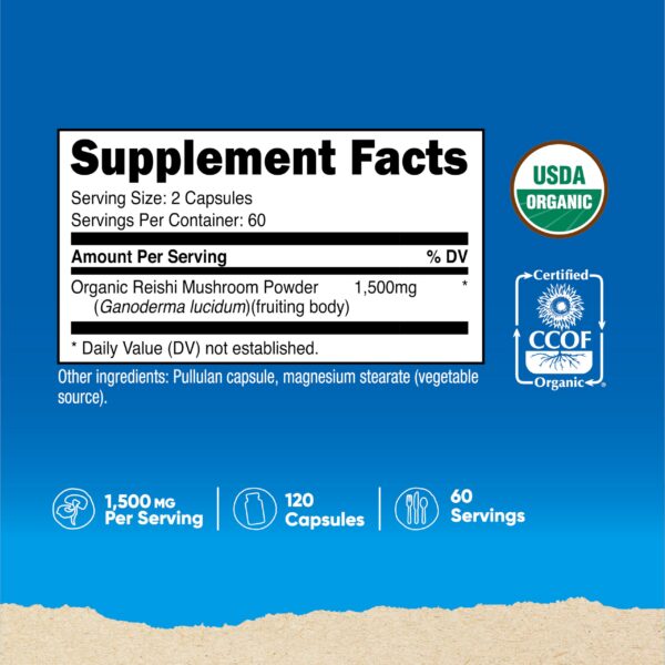 Cápsulas vegetarianas Nutricost de hongo reishi