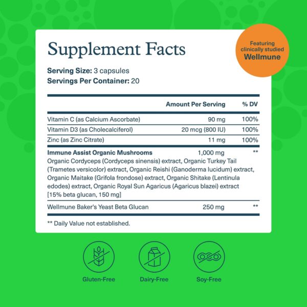 Cápsulas vegetarianas con mezcla de 6 hongos orgánicos