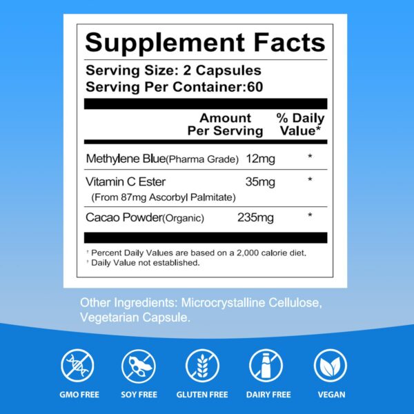 Capsulas vegetarianas Methylene Blue