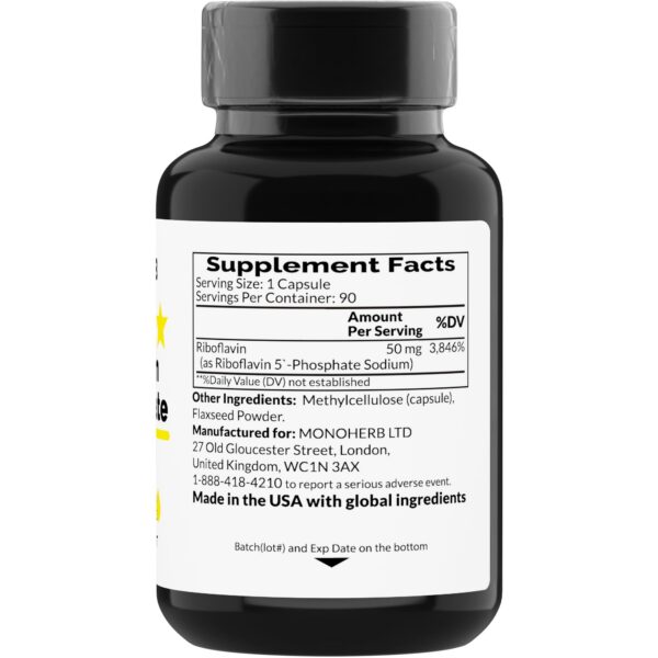 Cápsulas vegetarianas MONOHERB vitamina B2 bioactiva