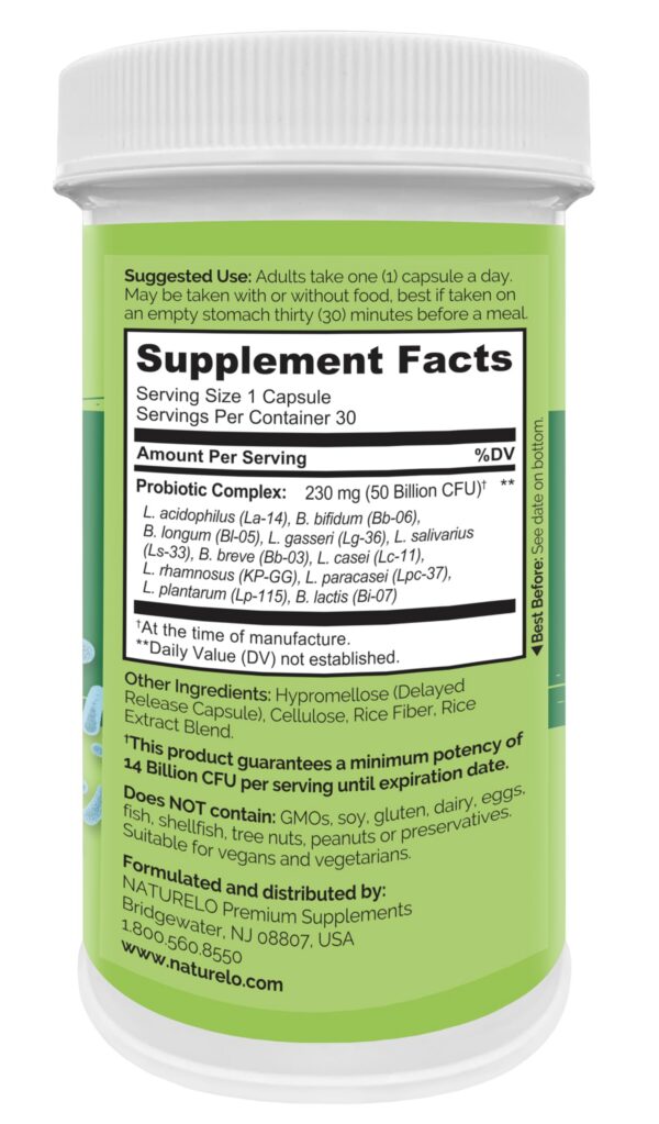 Cápsulas vegetarianas NATURELO para salud intestinal e inmunidad