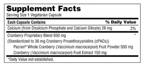 Cápsulas vegetarianas Pacran Cranberry 650 mg