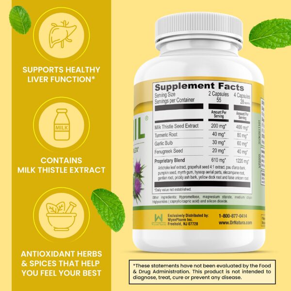 Cápsulas vegetarianas Paranil con 17 hierbas naturales para hígado