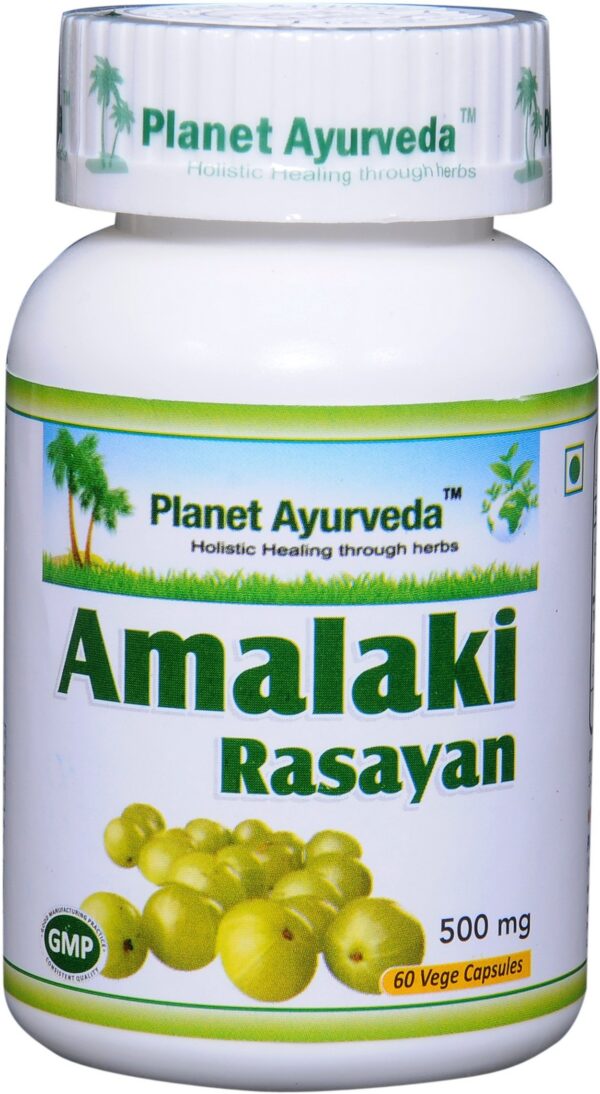 Cápsulas vegetarianas Planet Ayurveda Amlaki 500mg vitamina C natural