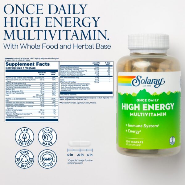 Version 1.0.0 Cápsulas vegetarianas Solaray alta energía 120 unidades