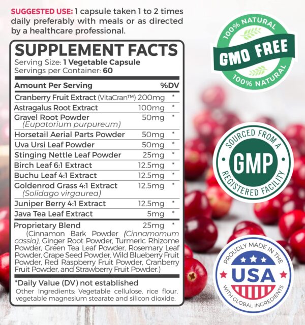 Cápsulas vegetarianas de soporte renal saludables.