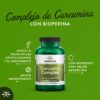 Cápsulas vegetarianas de Swanson Curcumin en frasco transparente