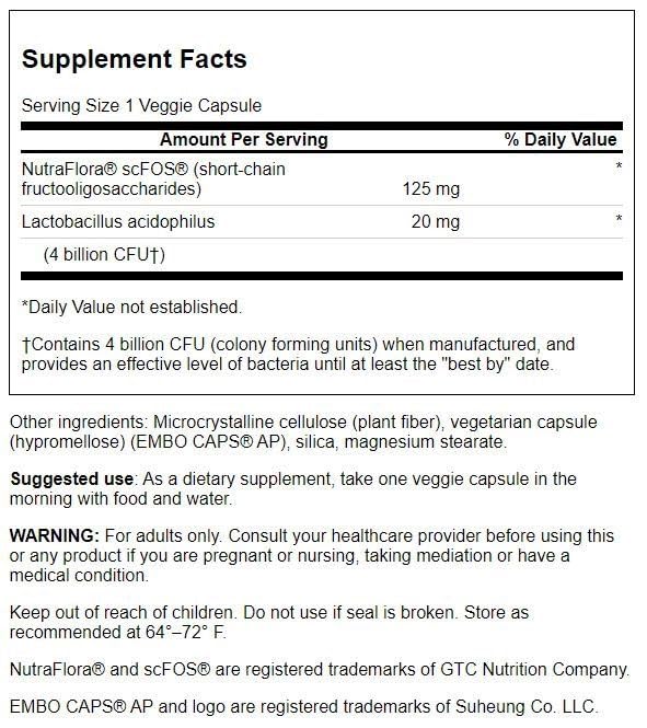 Version 1.0.0 Cápsulas vegetarianas Swanson Prolacto Acidophilus 4 mil millones UFC