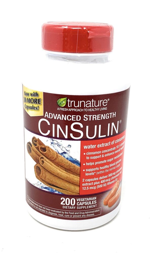 Cápsulas vegetarianas Trunature CinSulin para glucosa