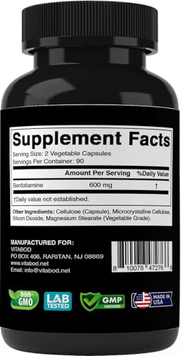 Cápsulas vegetarianas Vitabod Benfotiamina 600mg