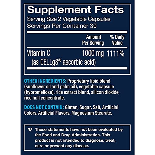 Cápsulas vegetarianas vitamina C liposomal Vthrive 1,000 mg