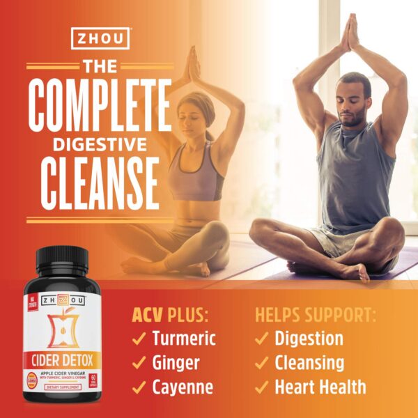 Cápsulas de vinagre natural con probióticos y enzimas Zhou Cider Detox