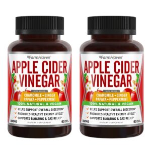 Cápsulas vinagre sidra manzana jengibre papaya manzanilla FarmHaven