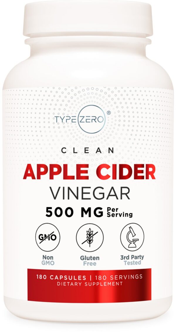 Cápsulas vinagre sidra manzana Type Zero frasco de 180