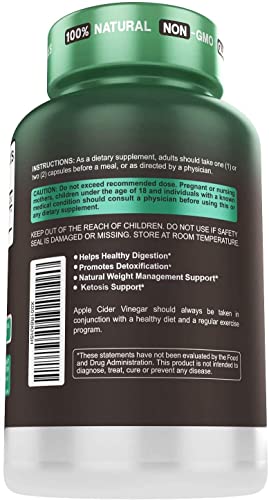 Cápsulas de vinagre sin filtrar con madre para salud digestiva