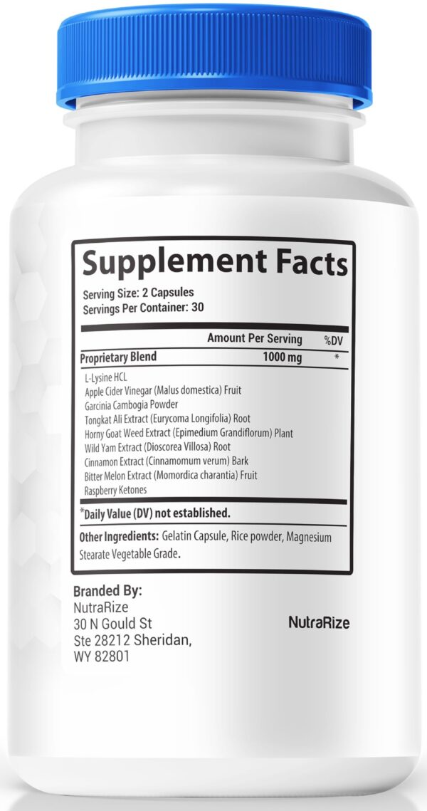 Cápsulas VirileFlow NutraRize para energía masculina