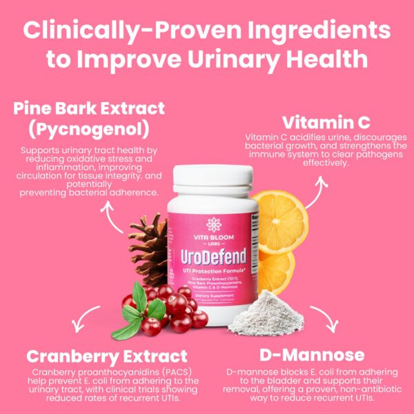 Cápsulas Vita Bloom Labs UroDefend protección tracto urinario