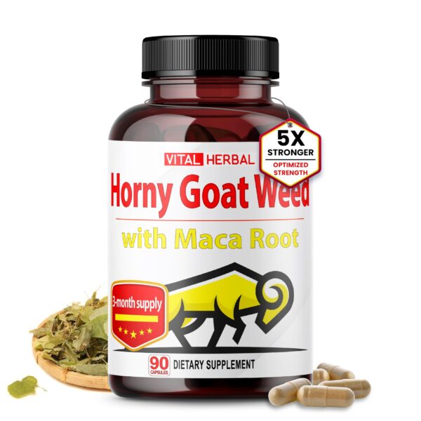 Cápsulas Vital Herbal Horny Goat Weed frasco cerrado