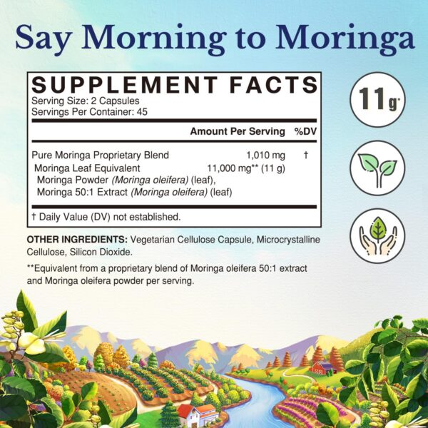 Cápsulas Vitalitown Moringa extracto puro sin cafeína