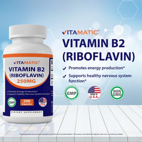 cápsulas Vitamatic vitamina B2 sin OGM y sin gluten