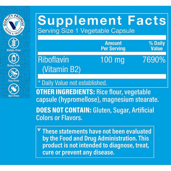 Cápsulas de vitamina B2 riboflavina The Vitamin Shoppe