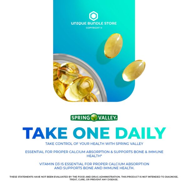 Cápsulas vitamina d3 5000 ui para salud ósea Spring Valley