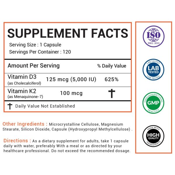 Cápsulas pequeñas vitamina D3 alta potencia American Choice