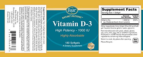 Cápsulas de vitamina D3 Baar closeup