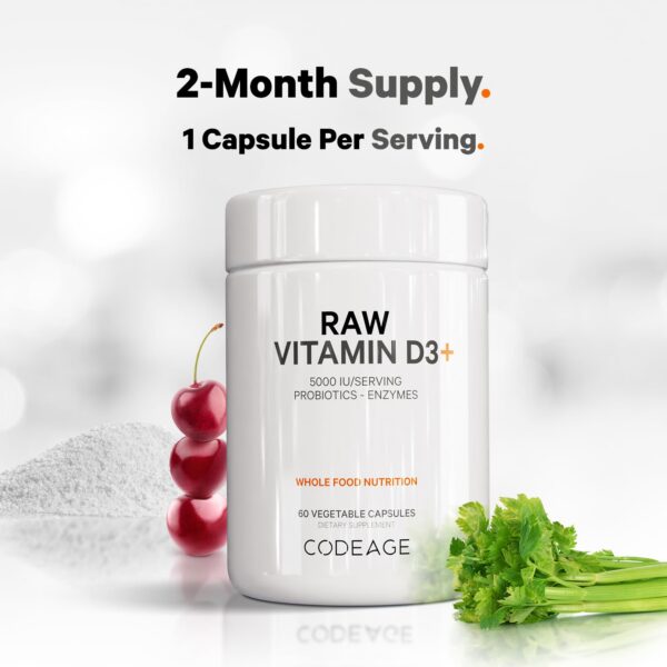 Version 1.0.0 Cápsulas de alta potencia vitamina D3 Codeage con ingredientes naturales