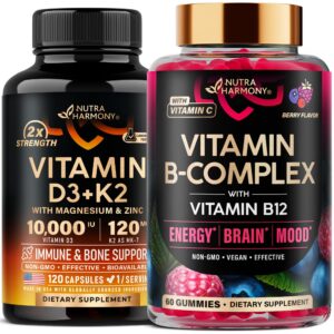 Version 1.0.0 Cápsulas de vitamina D3 K2 y gominolas de complejo B de NUTRAHARMONY
