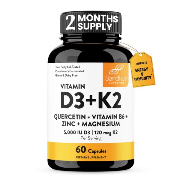 Cápsulas de vitamina D3 K2 Magnesio Sandhu's