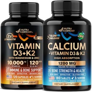 Version 1.0.0 Cápsulas de vitamina D3 K2 y tabletas de calcio NUTRAHARMONY