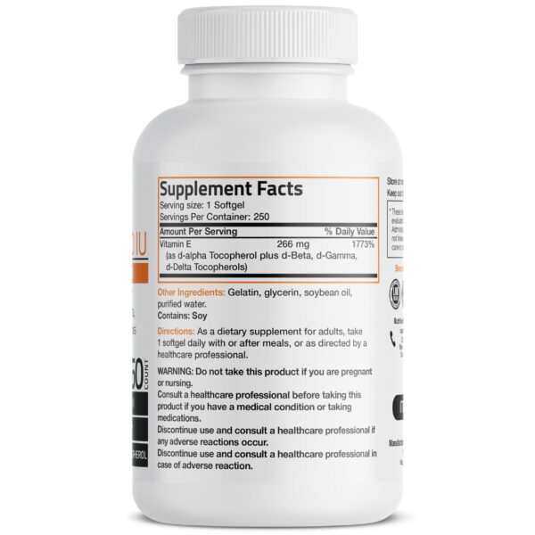 Cápsulas vitamina e natural Bronson antioxidante para piel