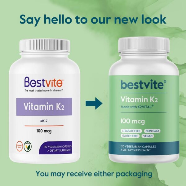 Cápsulas vegetales vitamina K2 BESTVITE 100 mcg MK-7