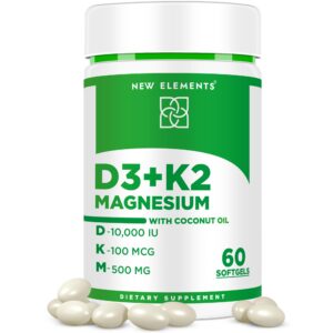 Version 1.0.0 Cápsulas vitaminicas D3 K2 con magnesio New Elements envase frontal