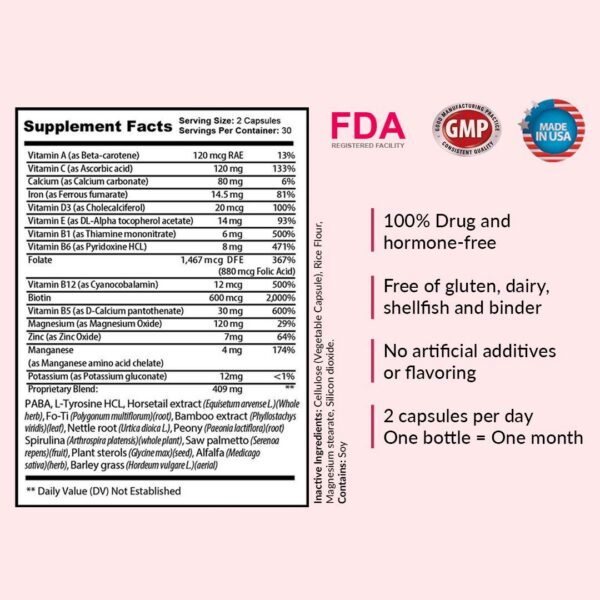 Cápsulas de vitaminas Kerotin para crecimiento saludable de cabello