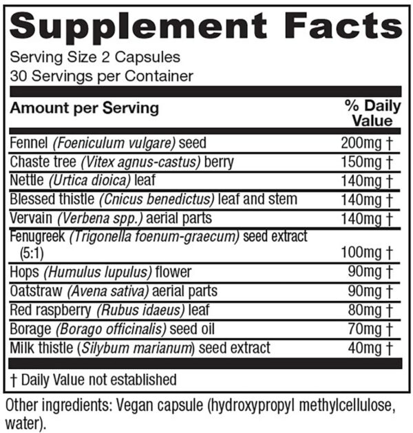 Cápsulas blancas de Vitanica LactationBlend para leche materna
