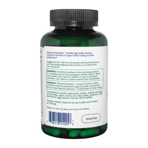 Cápsulas Vitanica Maternal Symmetry suplemento vegano embarazo